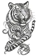 Tiger Count Bloodcount placed tattoo design idea