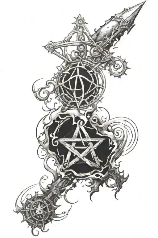 arcane symbols tattoo design idea