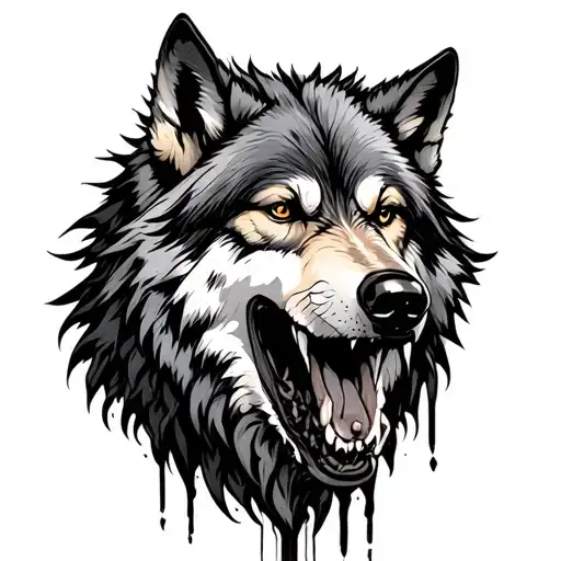 bad omens with wolves tattoo design idea