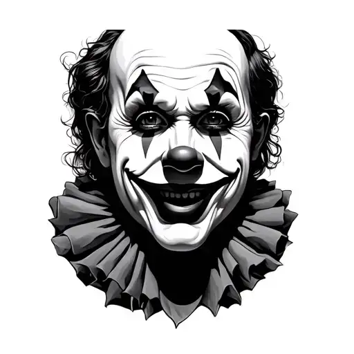 clown face tattoo design idea