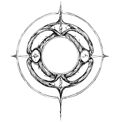 enso circle with Vulva tattoo design idea