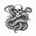 skeleton snake tattoo design idea