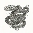 skeleton snake tattoo design idea