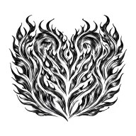 flames on breast  tattoo design idea