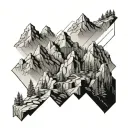 A Group of conquering a mountain as if it was a batle against the mountai  tattoo design idea