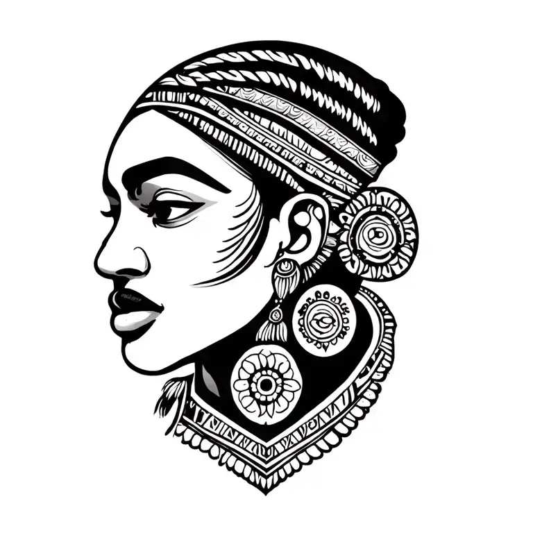 Nigerian tribal tattoo inspired tattoo design idea
