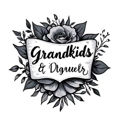 Grandkids names tattoo design idea