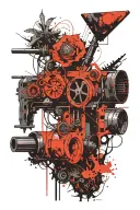 plant machine tools tattoo design idea