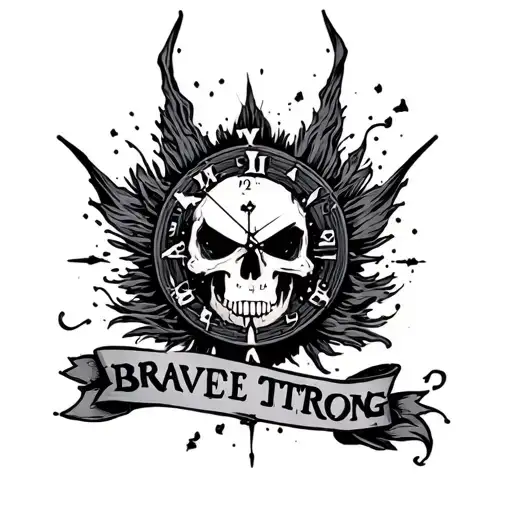 brave time strong tattoo design idea