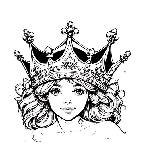 princess crown tattoo design idea