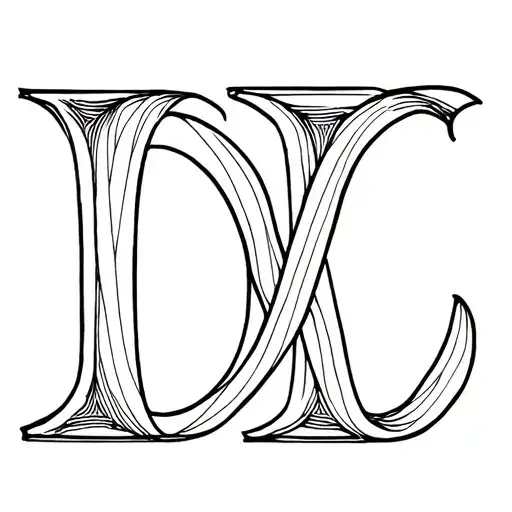 Letter DD, infinity sign tattoo design idea