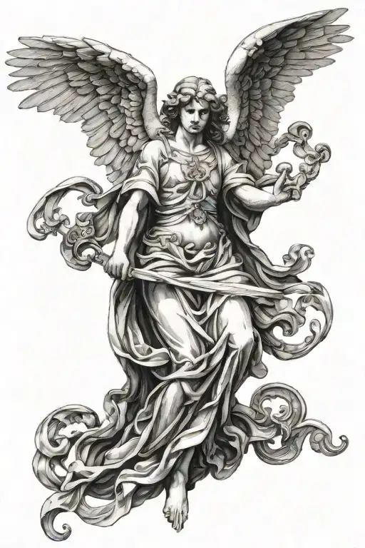 biblical accurate angel tattoo design idea