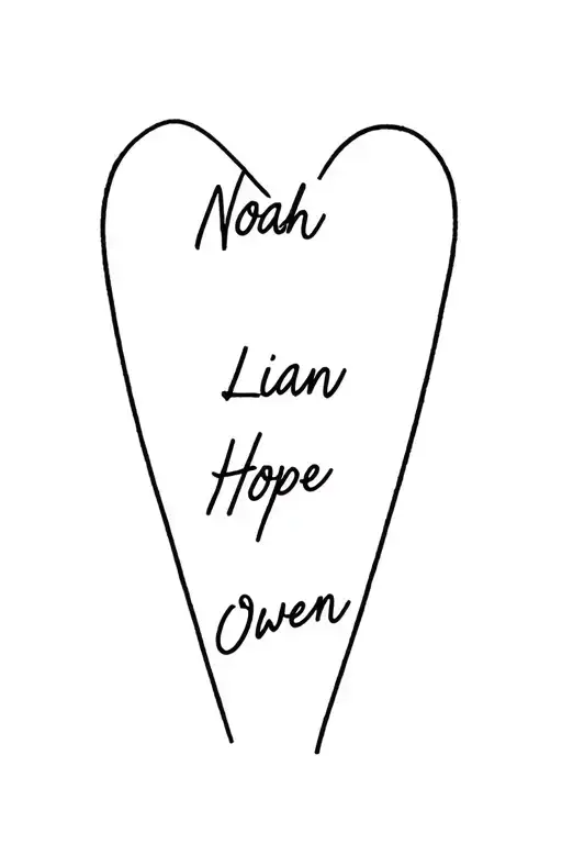 Names: Noah Liam Hope Owen tattoo design idea