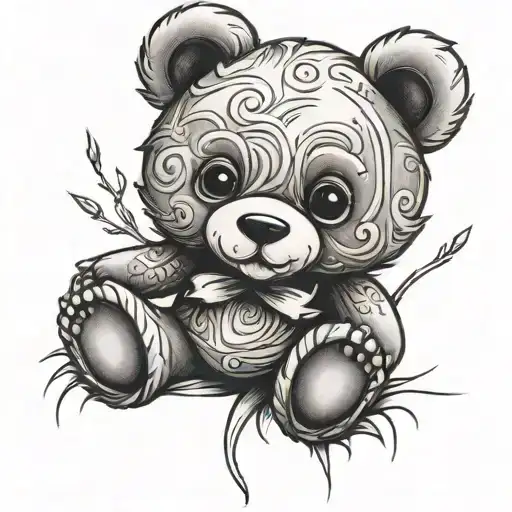 Teddy bear tattoo design idea