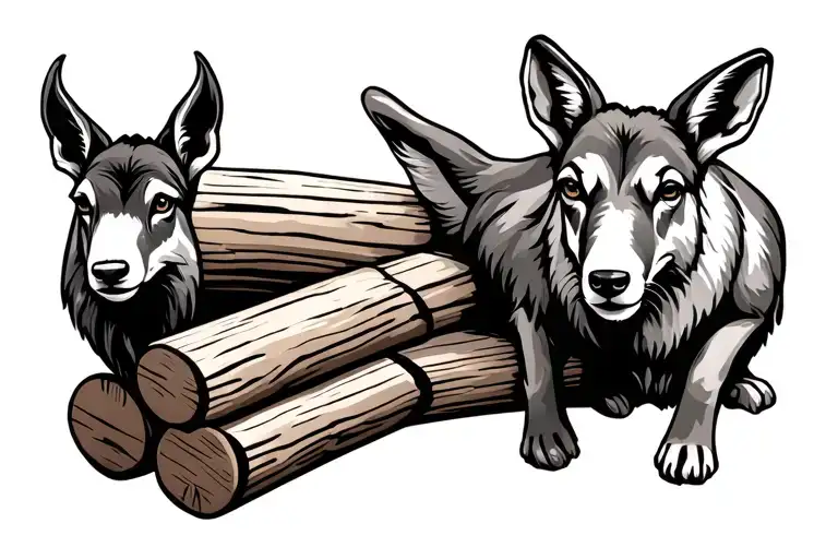 woodworking, family, animals, lumber, peace,  tattoo design idea