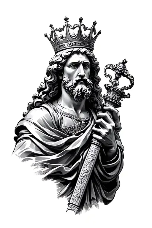 King David statue tattoo design idea