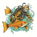 Scuba diving tattoo design idea