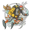 Scuba diving tattoo design idea