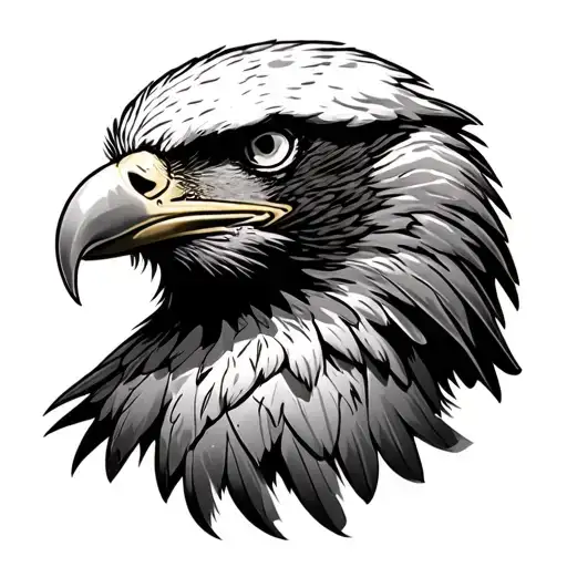 US Army Infantry helmet merging with a majestic bald eagle tattoo design idea