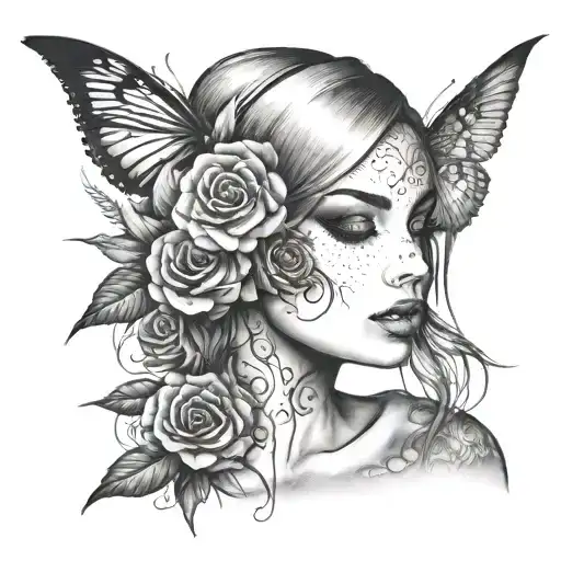 submissive girl tattoo design idea