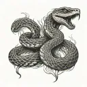 snakes and fire  tattoo design idea
