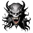 demon sharp teeth evil face human devil tattoo design idea
