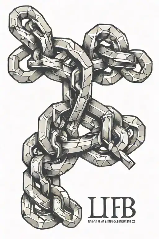 chain links with initials l f b  tattoo design idea