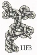 chain links with initials l f b  tattoo design idea