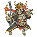 skeleton samurai tattoo design idea