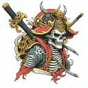 skeleton samurai tattoo design idea
