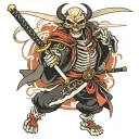skeleton samurai tattoo design idea