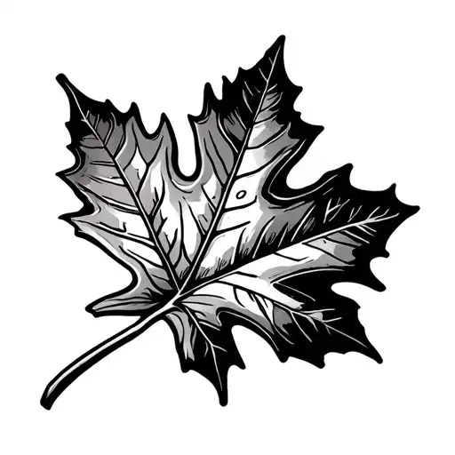 oak leaf with Roman numerals going through it. tattoo design idea