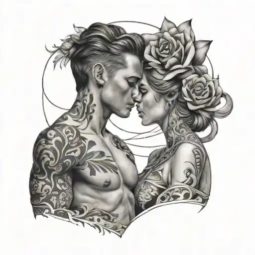 brother sister matching tattoo design idea