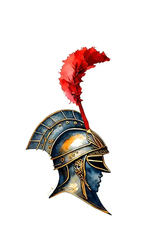 roman centurion helmet surrounded tattoo design idea