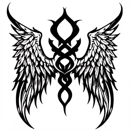 Angel and demon wings tattoo design idea