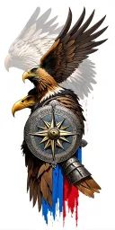 The warrior gladiator eagle compass fear of God and ok tattoo design idea