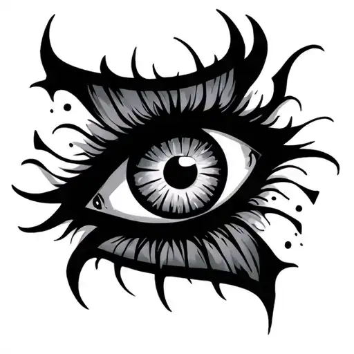 "GILL" evil eye tattoo design idea