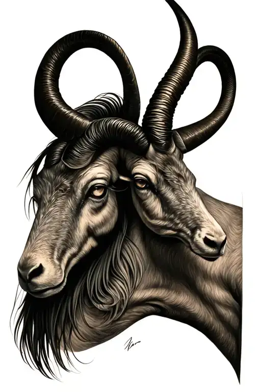 astro capricorn and aries tattoo design idea