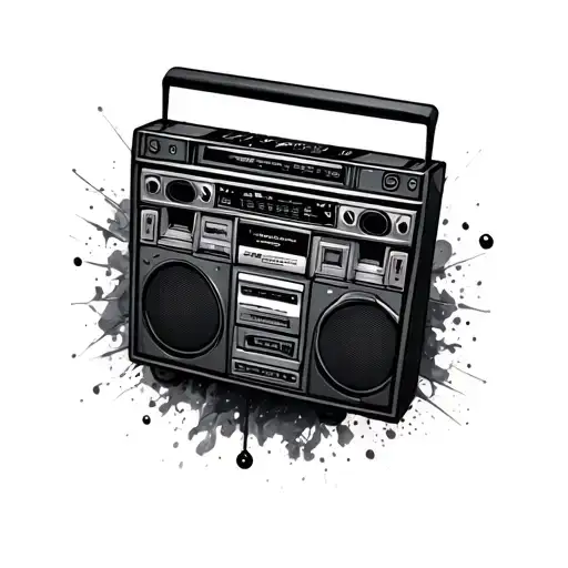 Boombox tattoo design idea