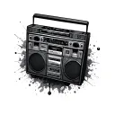 Boombox tattoo design idea