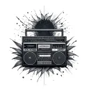 Boombox tattoo design idea