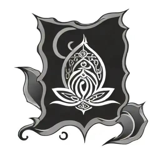 Bindrune protection symbol, lotus flower, celtic mother of two symbol tattoo design idea