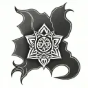 Bindrune protection symbol, lotus flower, celtic mother of two symbol tattoo design idea