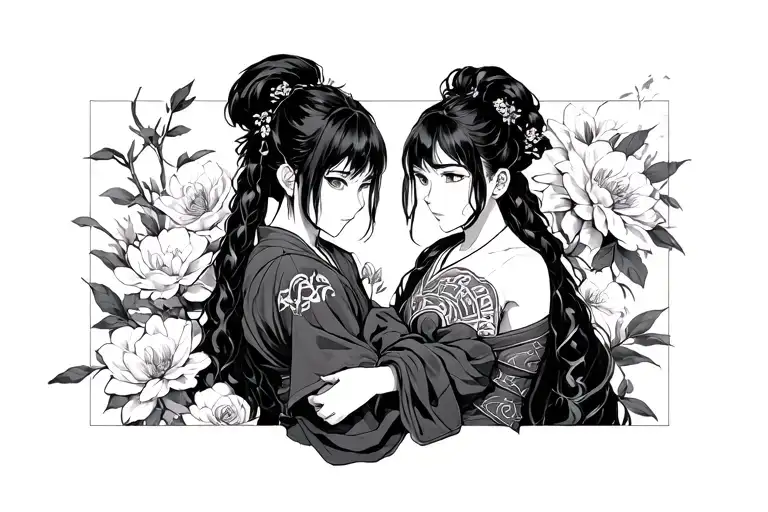 Dandadan Manga Momo and Okarune tattoo design idea