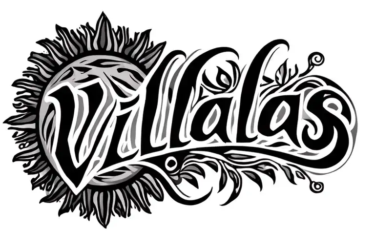 "Villalas" with filipino sun tribal tattoo design inspired tattoo design idea