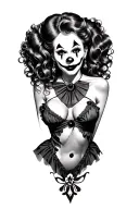 sexy clown woman tattoo design idea