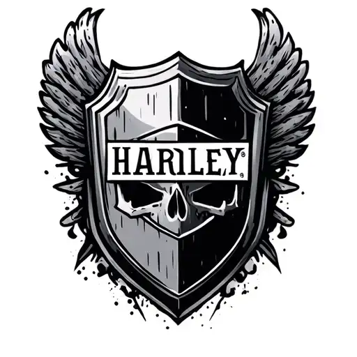 Harley Bar And Shield tattoo design idea