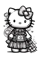 hello kitty cleric tattoo design idea