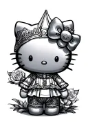 hello kitty cleric tattoo design idea