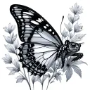 larkspur butterfly turtle with hazel narciss lakeside tattoo design idea